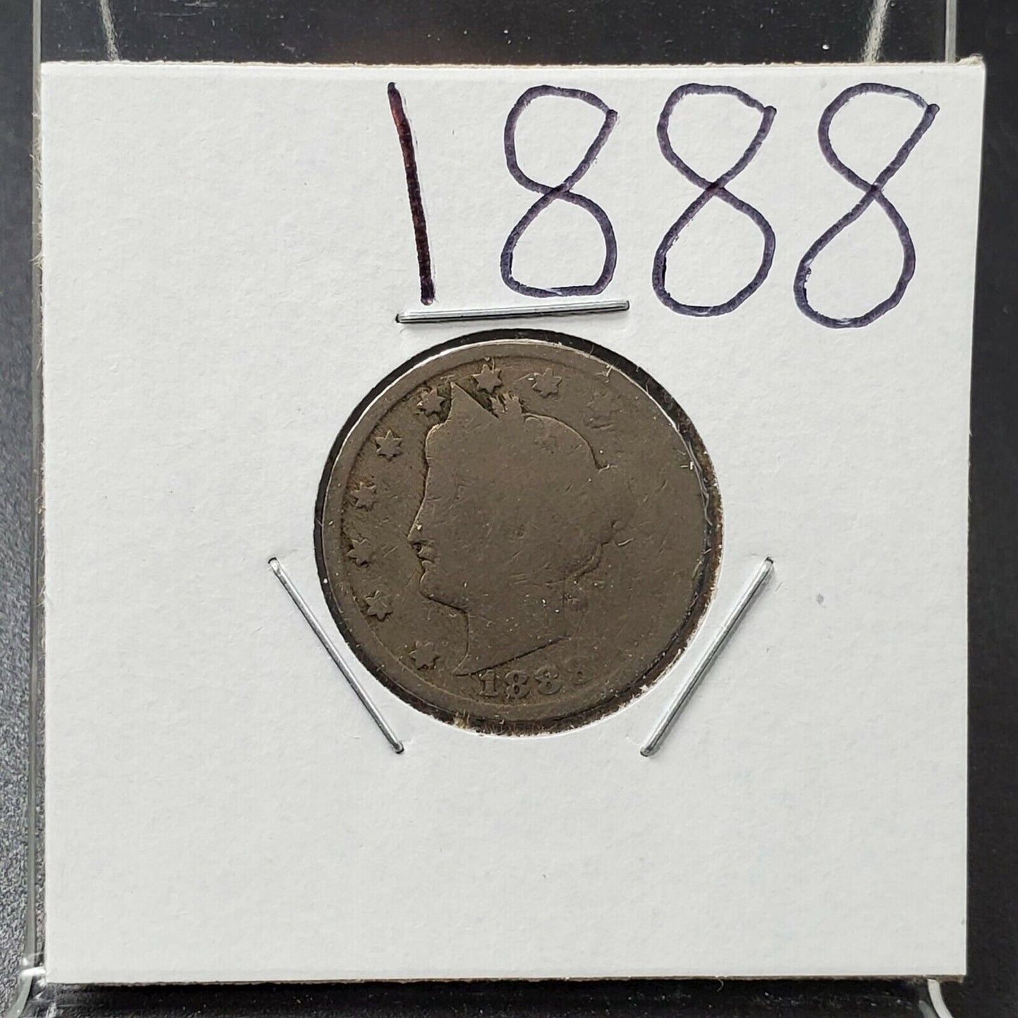 1888 Liberty Head V Nickel Fair / AG ABOUT GOOD Circulated SEMI KEY DATE