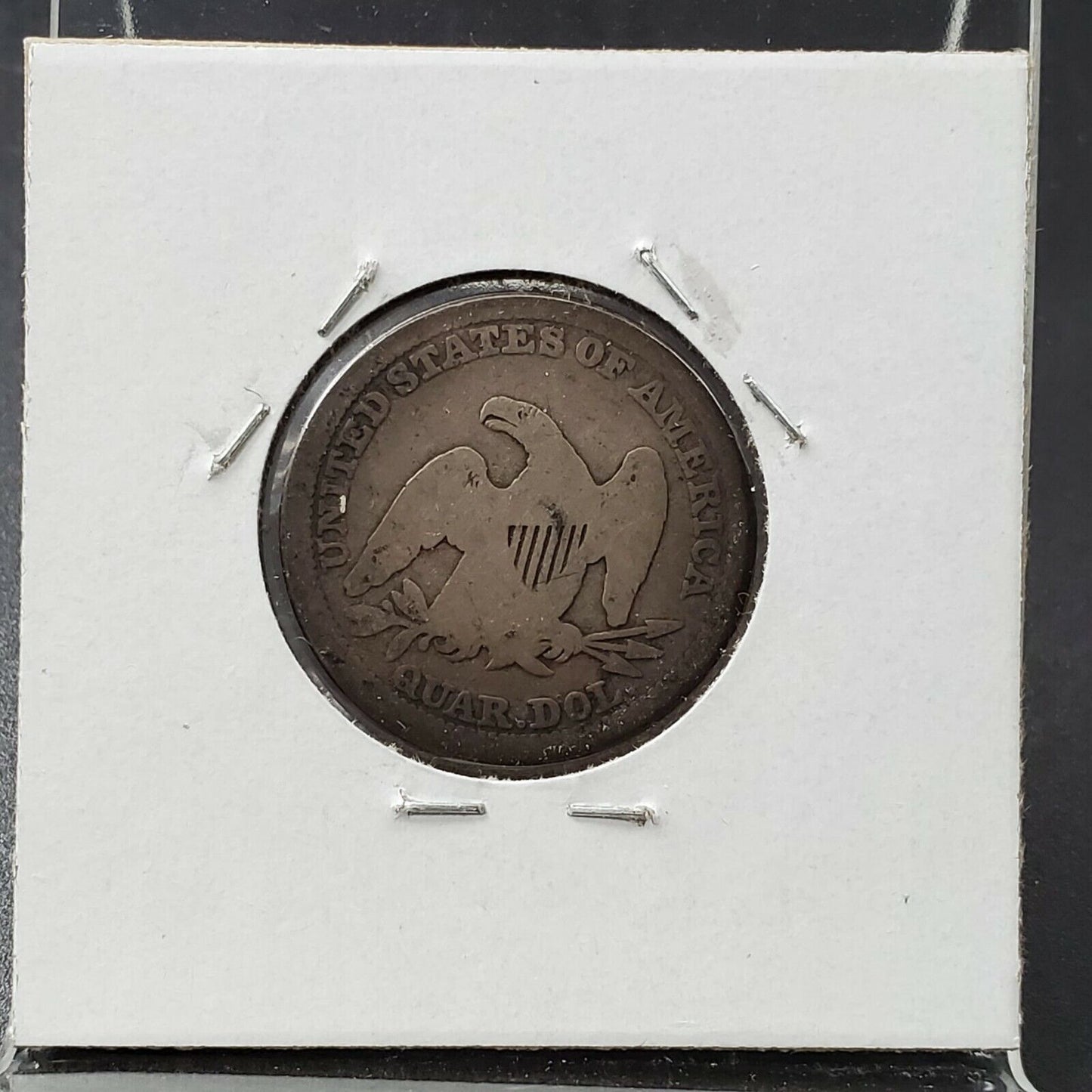 1854 P Seated Liberty Silver Eagle Quarter Coin Choice VG Very Good Toned