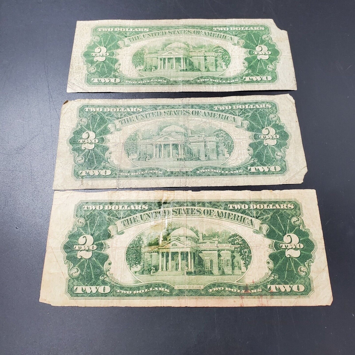 3 NOTE Estate Currency Lot 1928 D Legal Tender Tinder Red Seal Bills Very Circ 2
