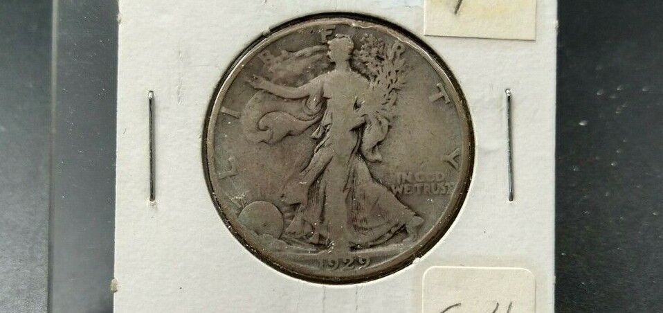 1929 S Walking Liberty Silver Half Dollar Coin Choice VG / Fine Circulated