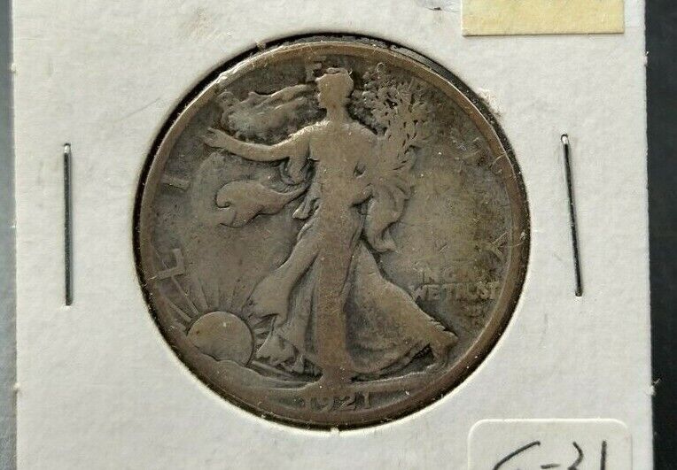 1921 S Walking Liberty Silver Eagle Half Dollar Coin Choice VG VERY GOOD SEMI 🔑
