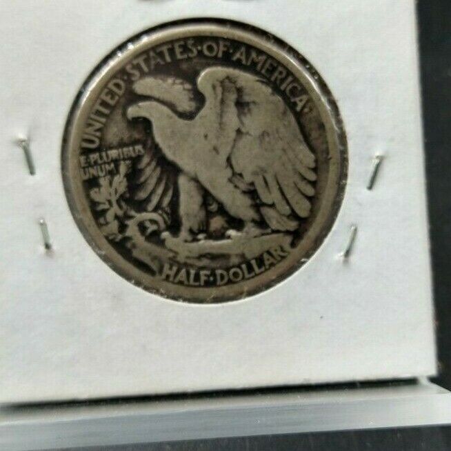 1918 P Walking Liberty Silver Eagle Half Dollar Coin VG Very Good Circ Toned Rev