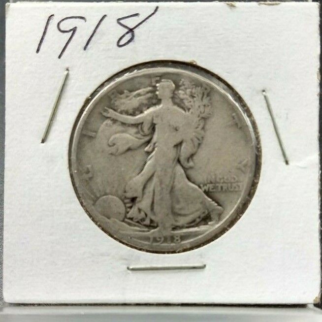 1918 P Walking Liberty Silver Eagle Half Dollar Coin G GOOD / VG VERY GOOD