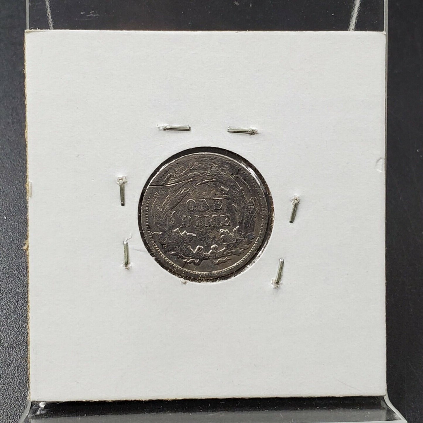 1877 P SEATED LIBERTY SILVER DIME COIN VF Very Fine Details Rev Scratch