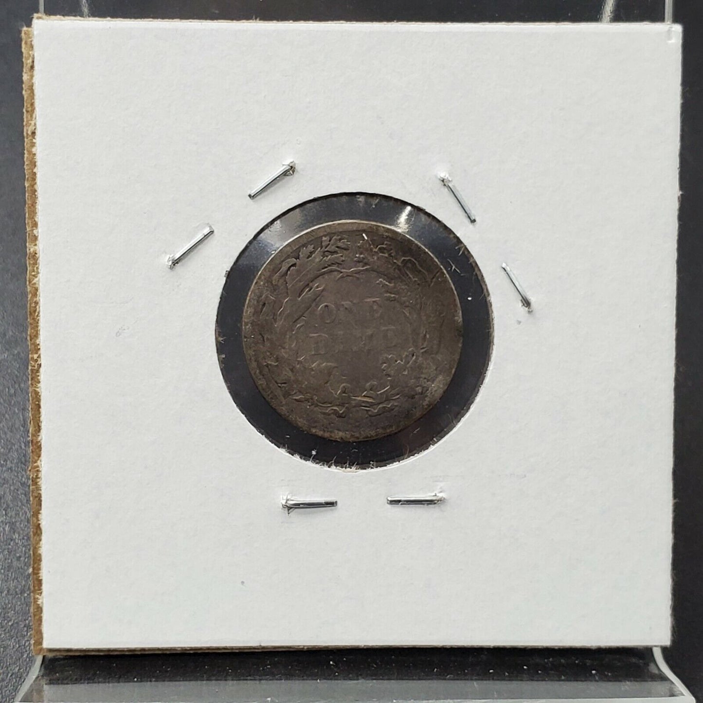 1886 P SEATED LIBERTY SILVER DIME COIN Average F Fine Circulated