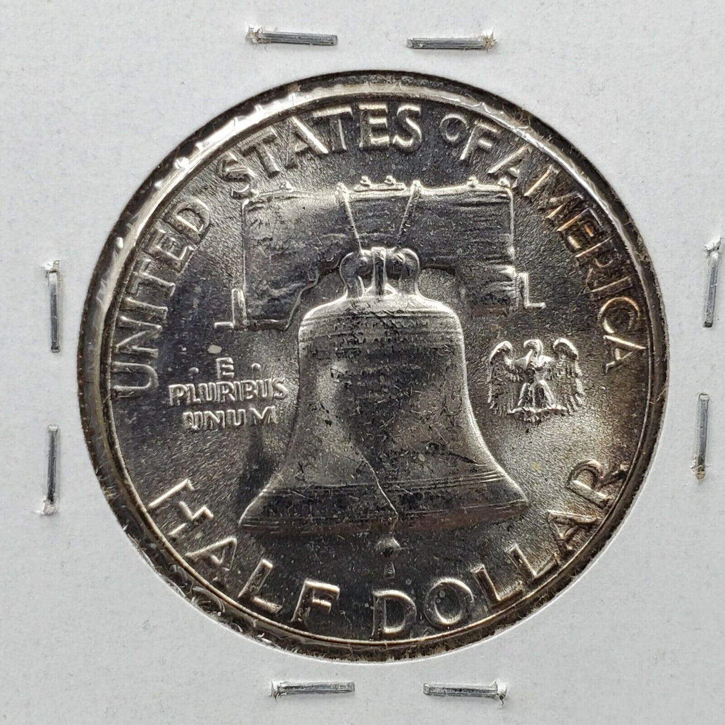 1955 P Franklin Silver Liberty Bell Half Dollar Coin Choice BU PQ * Toning OBV