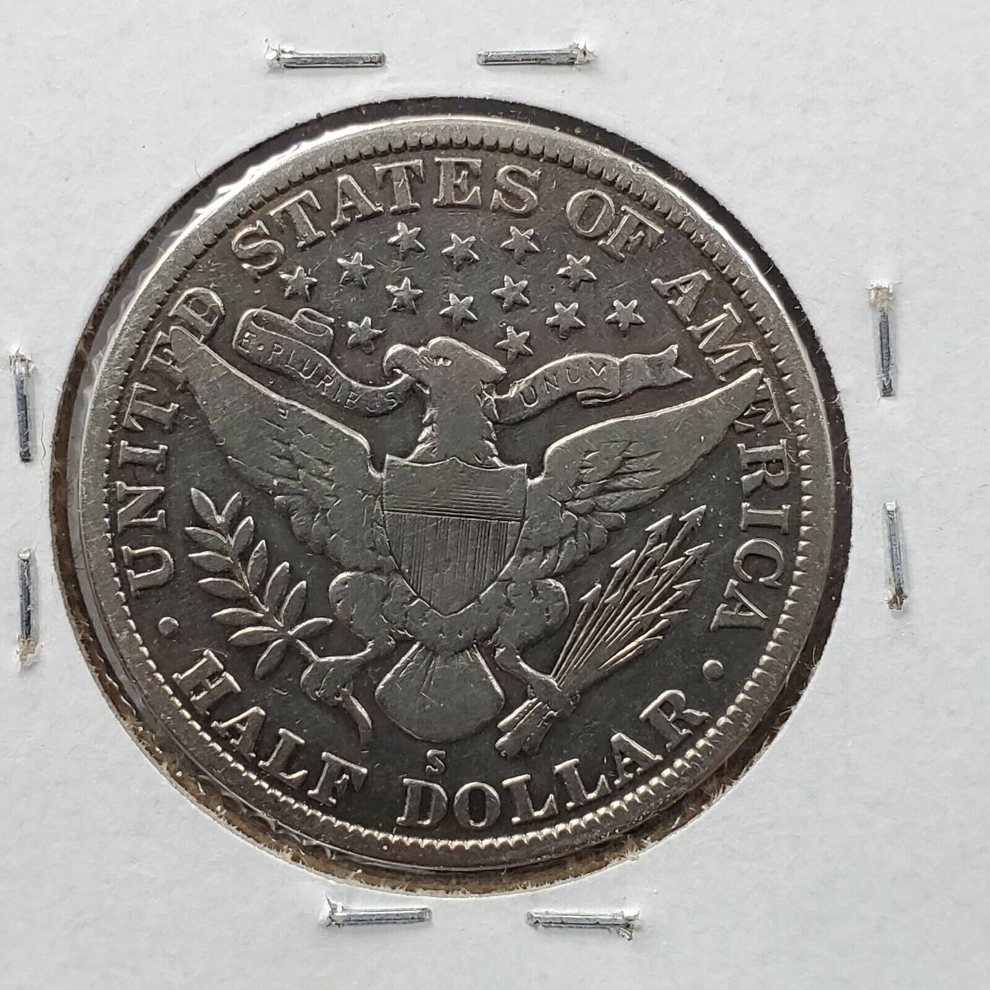 1912 S Barber Silver Eagle Half Dollar Coin Average VF Details Detail grade