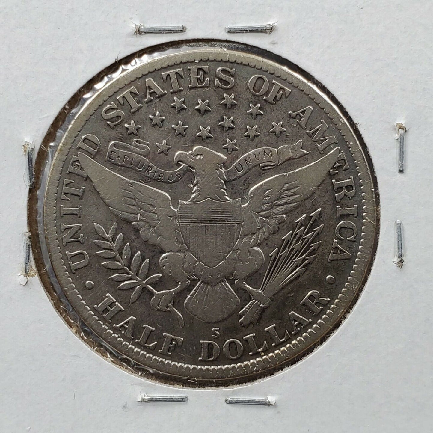 1915 S Barber Silver Eagle Half Dollar Coin Average VF Very Fine Details Clean