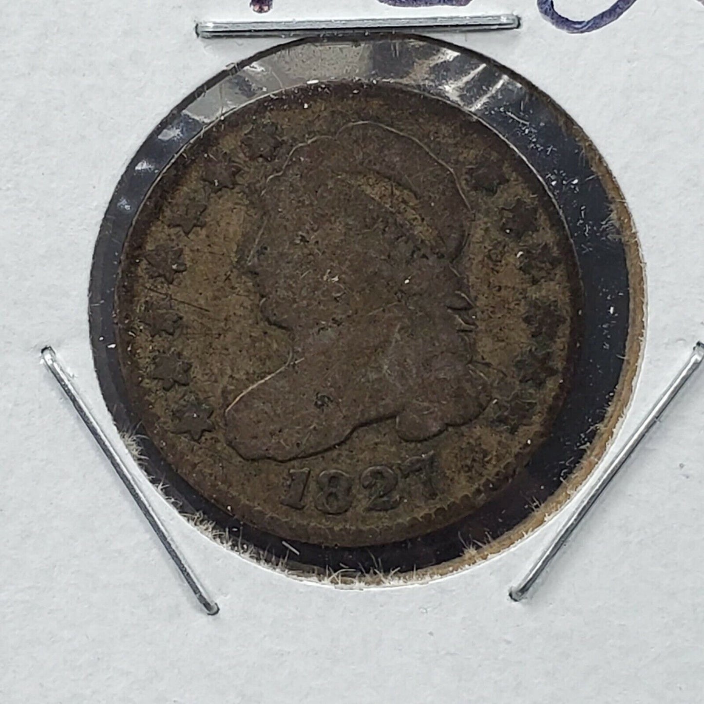 1827 10c Capped Bust Silver Dime Coin Choice AG About Good / G Good Circulated