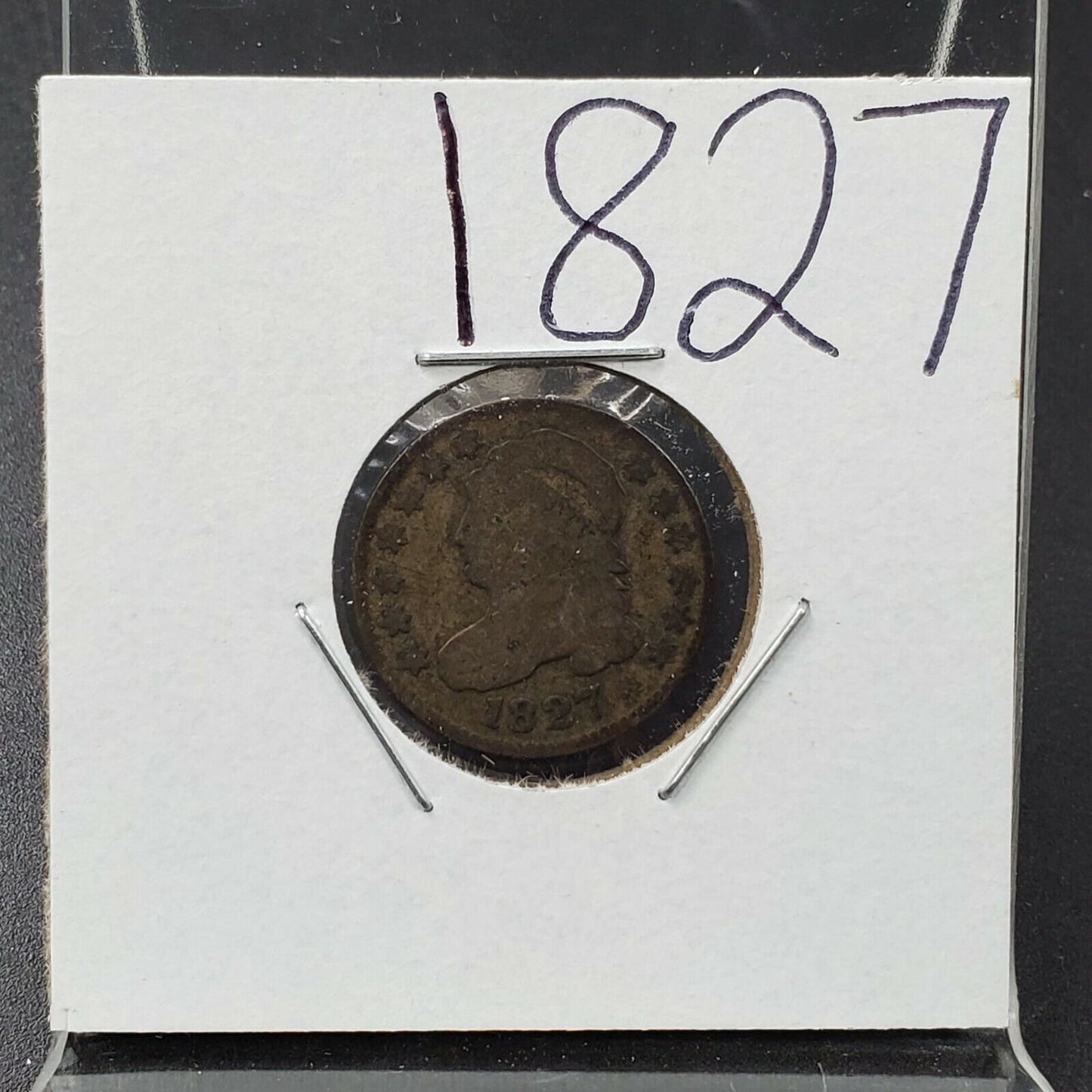 1827 10c Capped Bust Silver Dime Coin Choice AG About Good / G Good Circulated