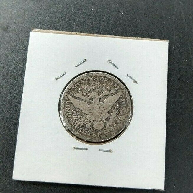 1893 P Barber Silver Eagle Quarter Coin Average Good Full Rim