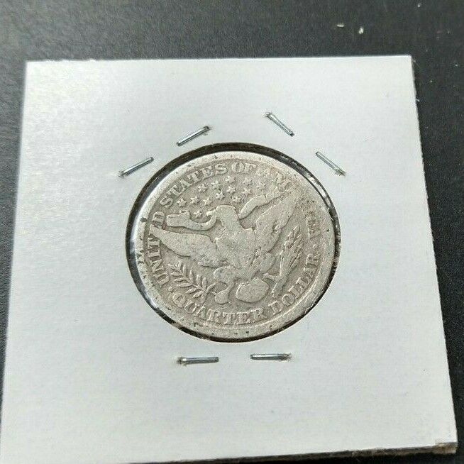 1897 P Barber Silver Eagle Quarter Average Good Circulated