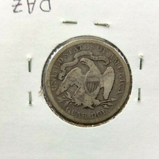 1877 P Seated Liberty Silver Quarter Coin Choice VG Very Good / Fine Circulated