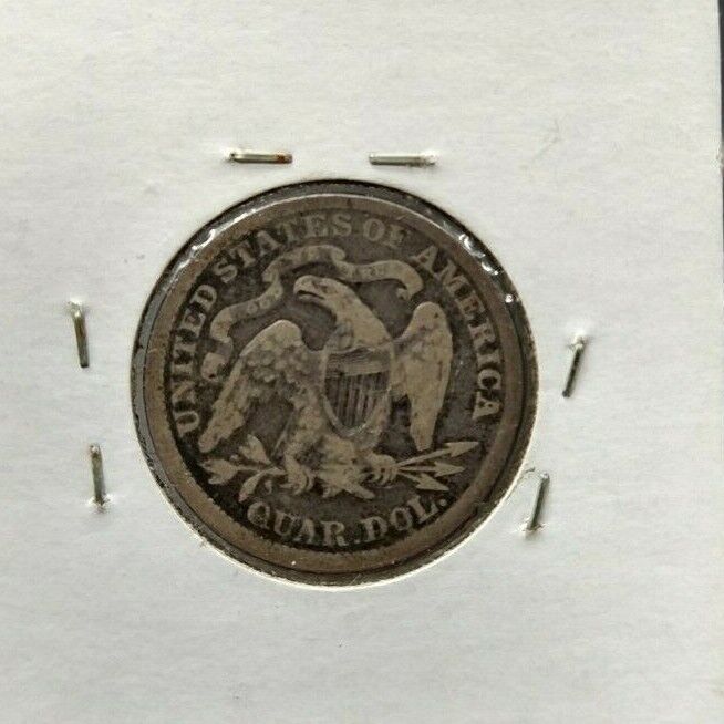 1876 P Seated Liberty Silver Eagle Quarter Coin Choice VG Very Good / Fine