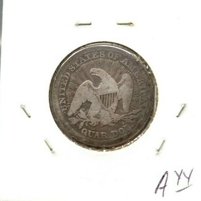 1853 Seated Liberty Silver Eagle Quarter Coin W/ Arrows Variety Good / VG Toner