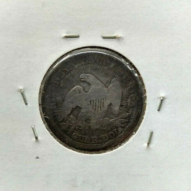 1853 P Seated Liberty Silver Quarter Coin Average Good G Circulated Neat Toner 2