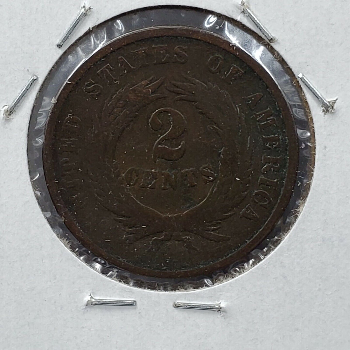 1864 P 2C Two Cent Copper Coin Piece Choice AG About Good / Good Neat Toning