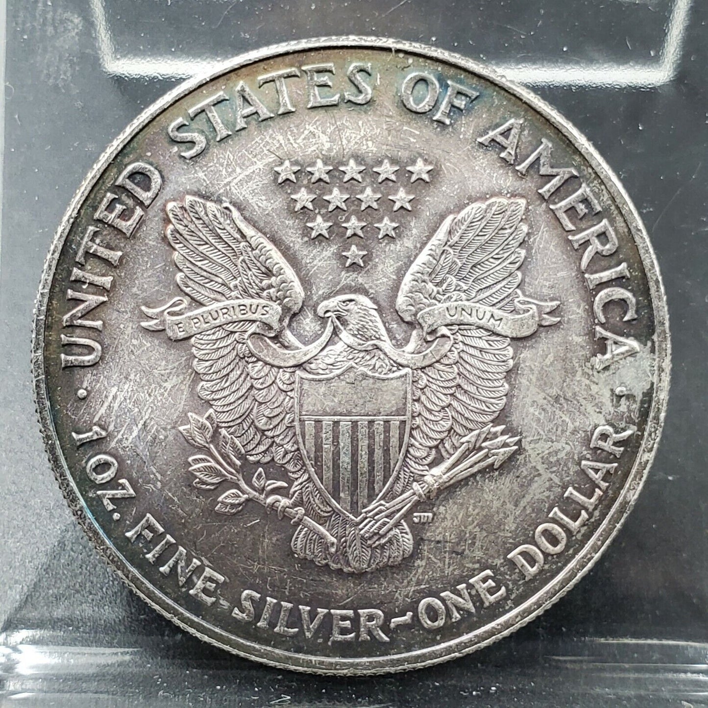2002 1 OZ American Silver Eagle .999 Millennium Millennial Coin GEM BU PQ TONING