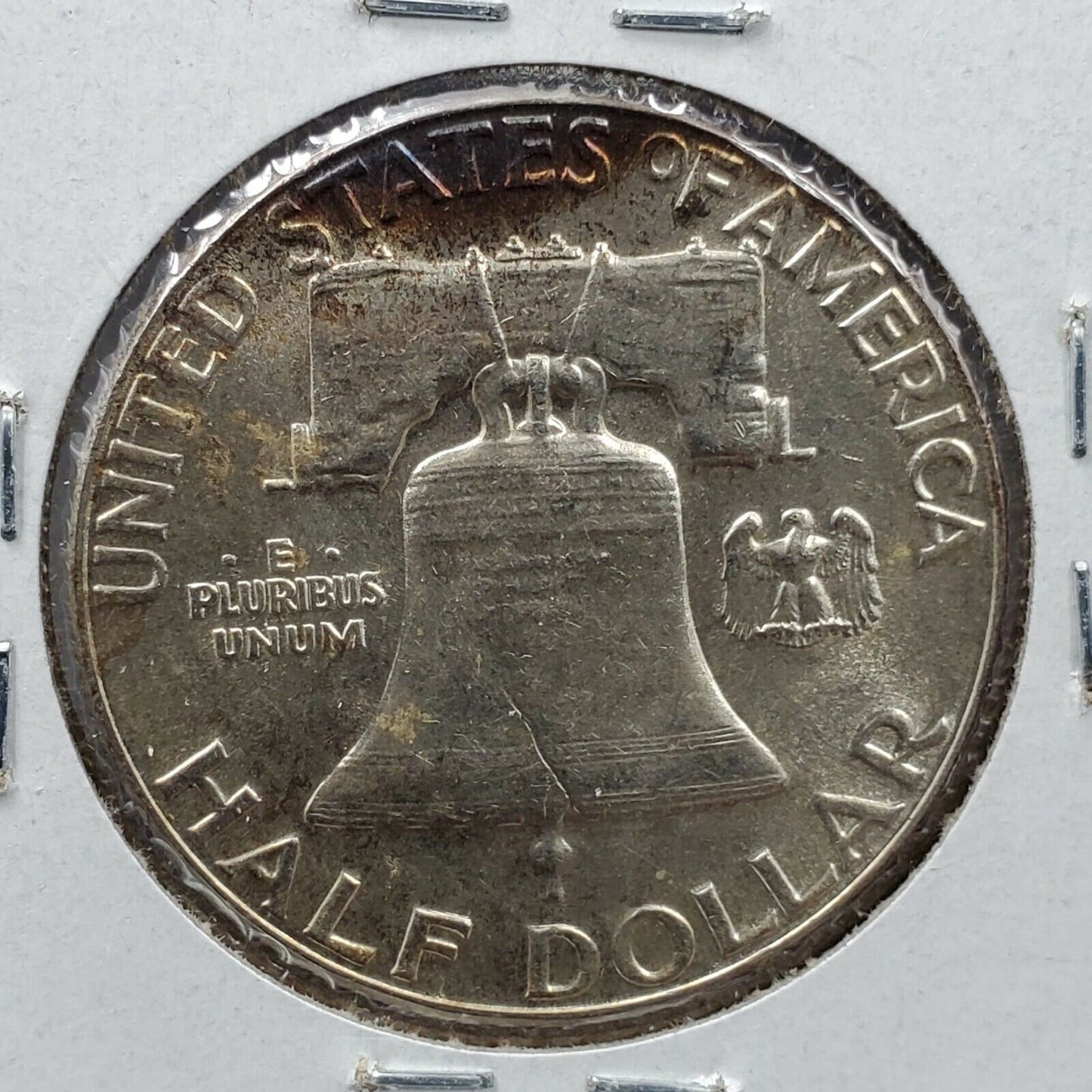 1955 P Franklin Silver Liberty Bell Half Dollar Coin Choice AU / CU UNC Toner