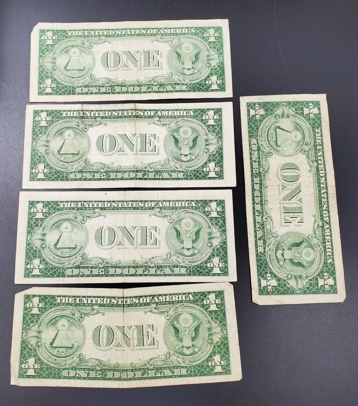 5 note set 1957 US Currency Silver Certificate US NOTE BILL BLUE SEAL Circulate
