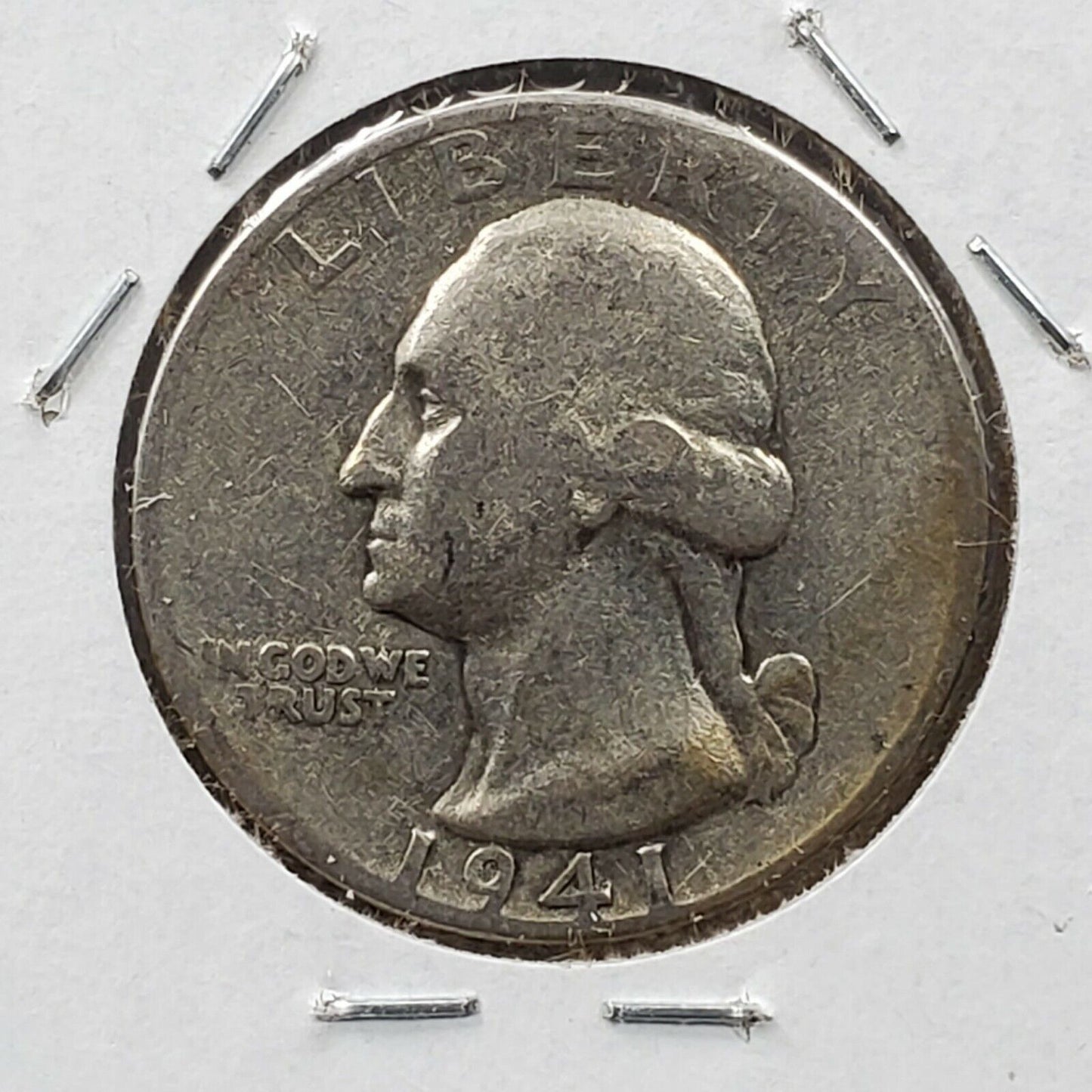 1941 P Washington Silver Quarter Coin Double Eagle Beak DDR Double Die Reverse