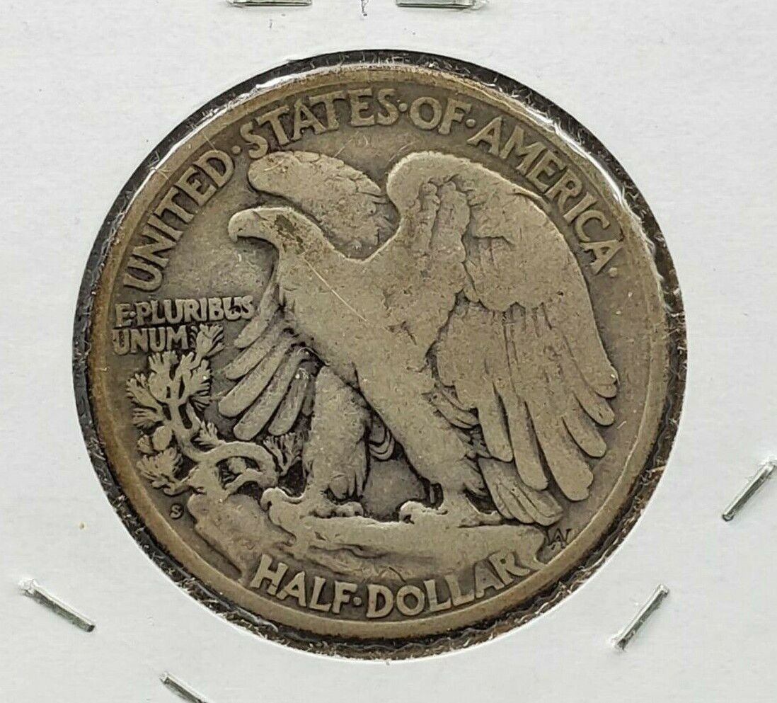 1918 S Walking Liberty Silver Half Dollar Coin Choice Fine Nearly VF