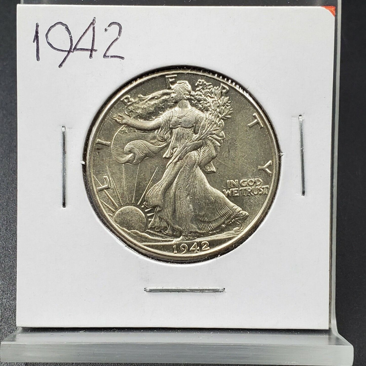 1942 P 50C Walking Liberty Silver Eagle Half Dollar WW2 American CH AU / UNC