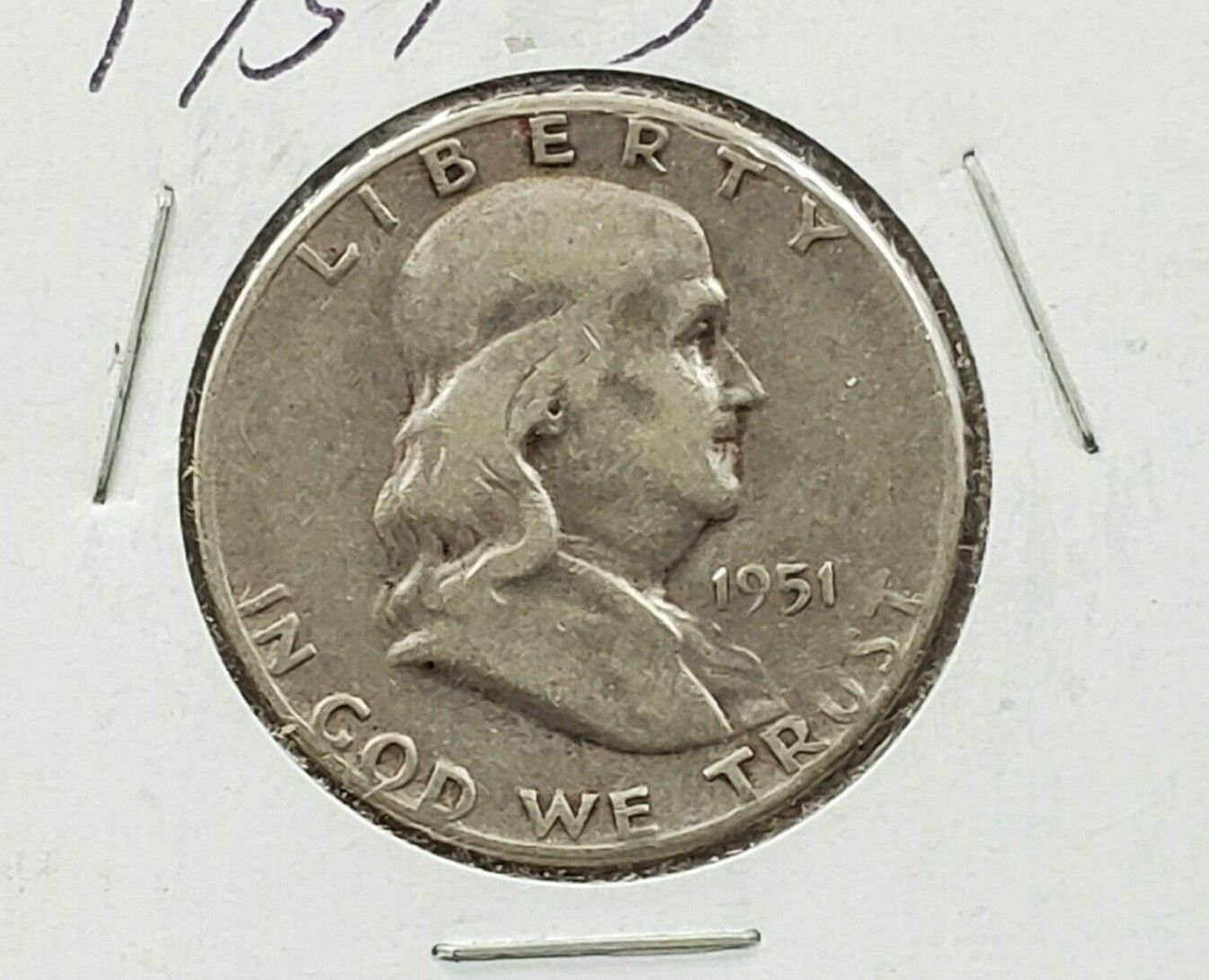 1951 S Franklin Silver Half Dollar VG Very Good / Fine Circulated Semi Key Date