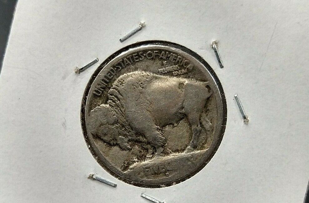 1913 D 5c Buffalo Indian Head Nickel Coin TYPE 1 REVERSE VARIETY AG About Good