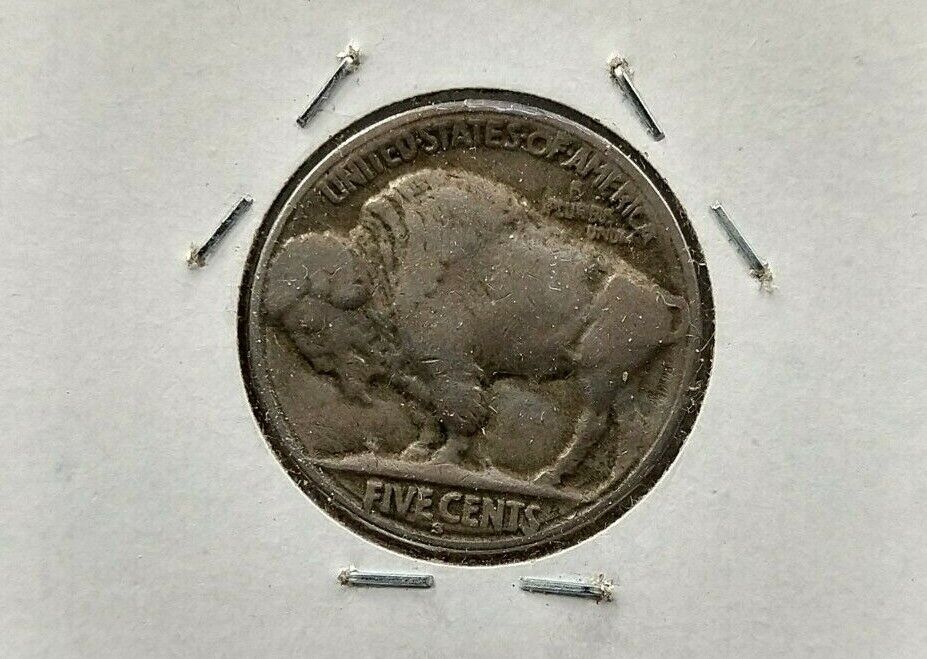 1923 S 5c Buffalo Indian Head Nickel Coin Good / Very Good Circulated Semi Key