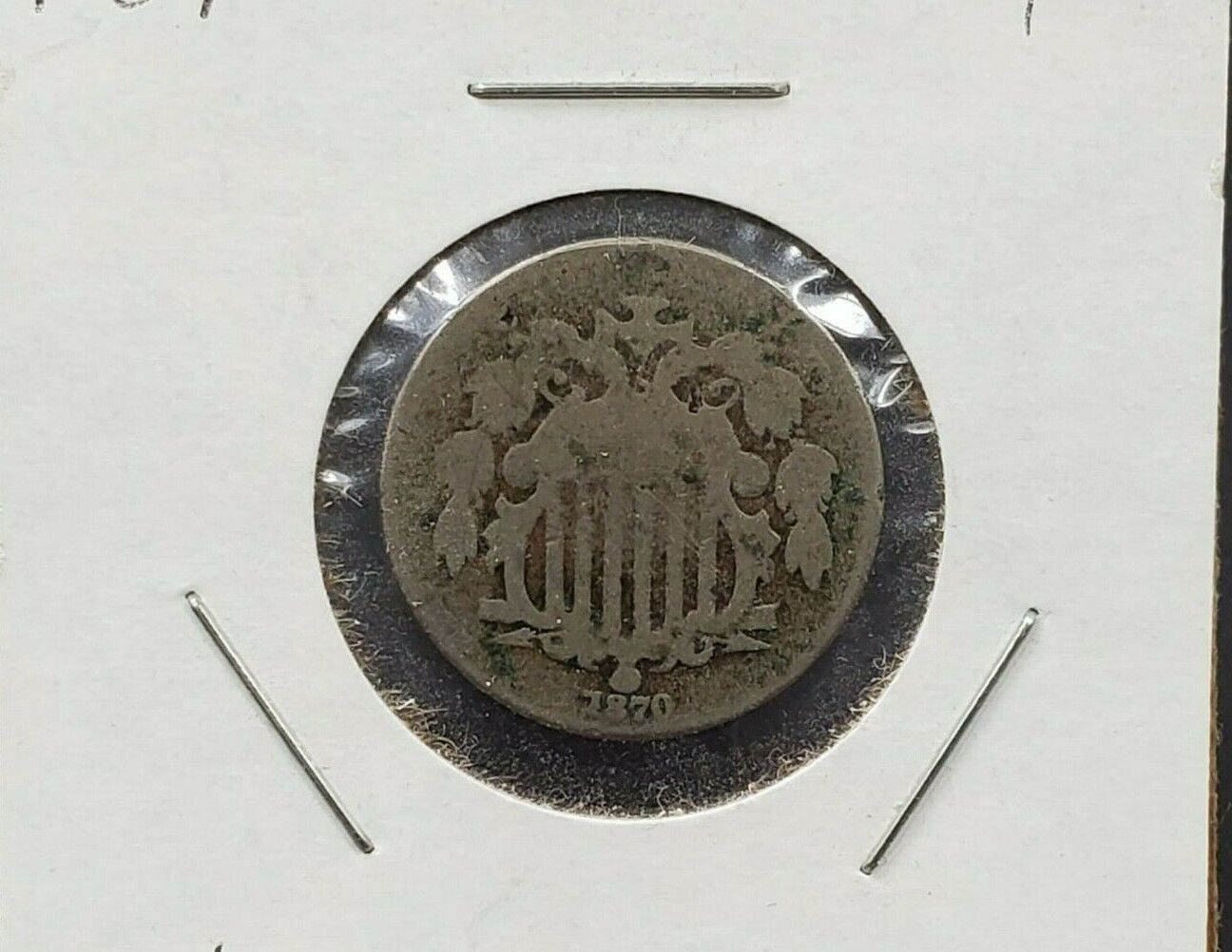 1870 5c Shield Nickel KM 1 Choice AG About Good / Good Full Date
