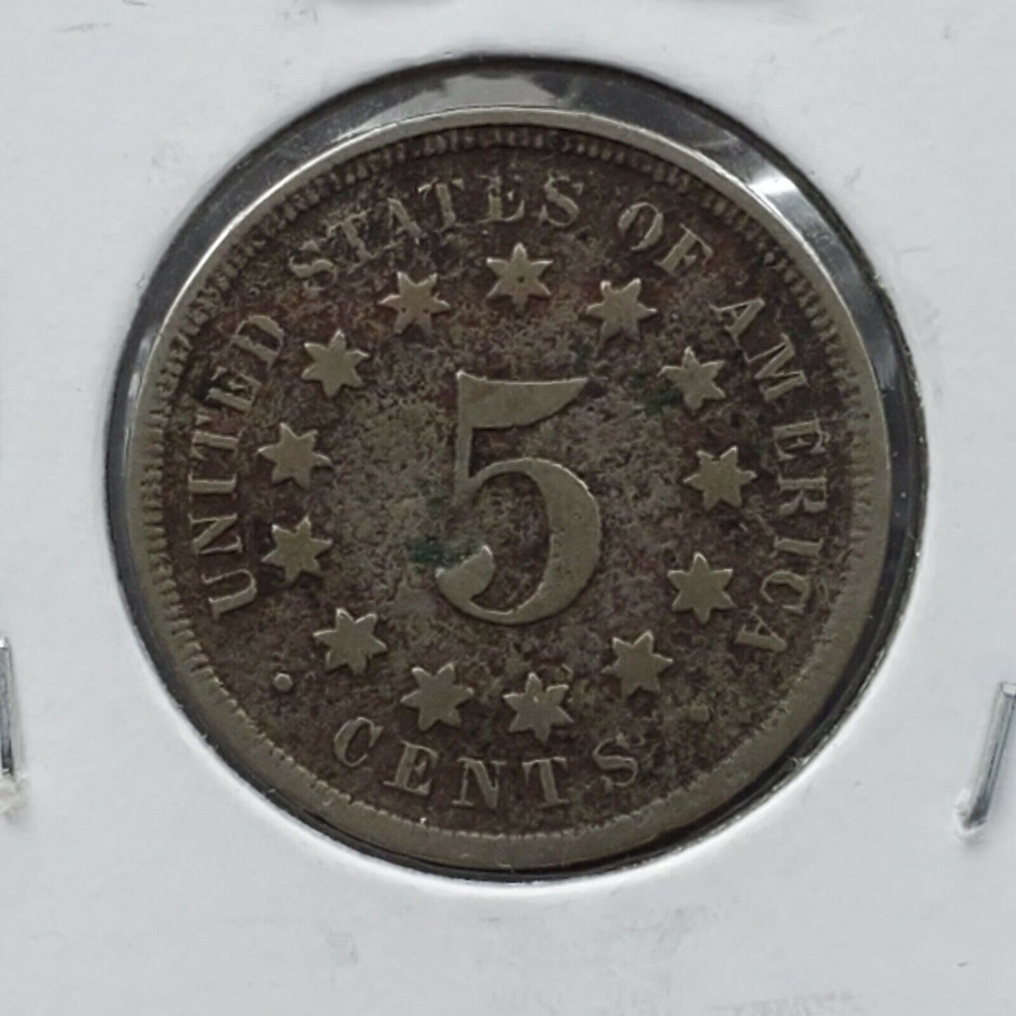 1867 5c Shield Nickel No Rays Variety VF Details Nice Coin