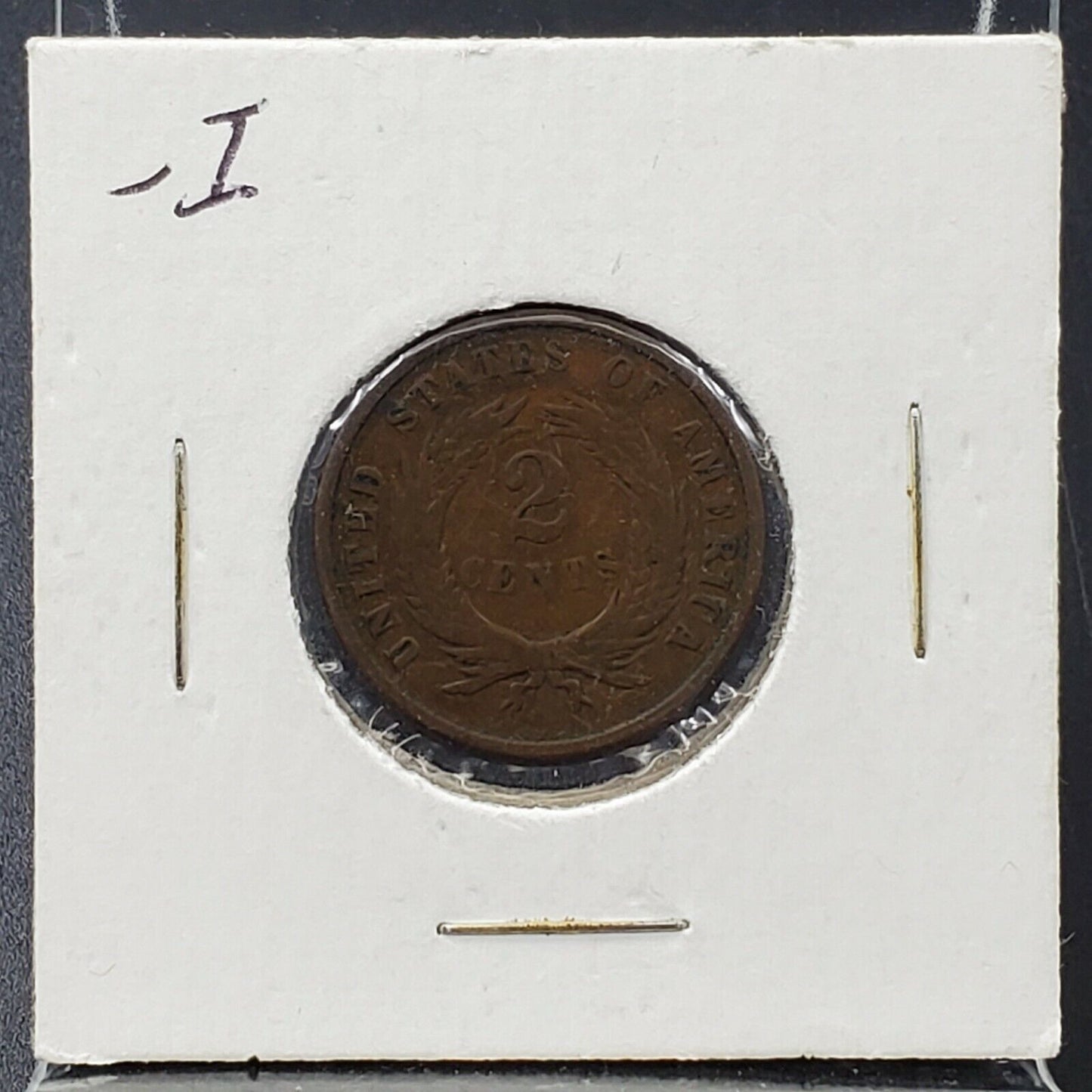 1868 2C Two Cent Copper Bronze Coin Piece VG Very Good Circulated Toned
