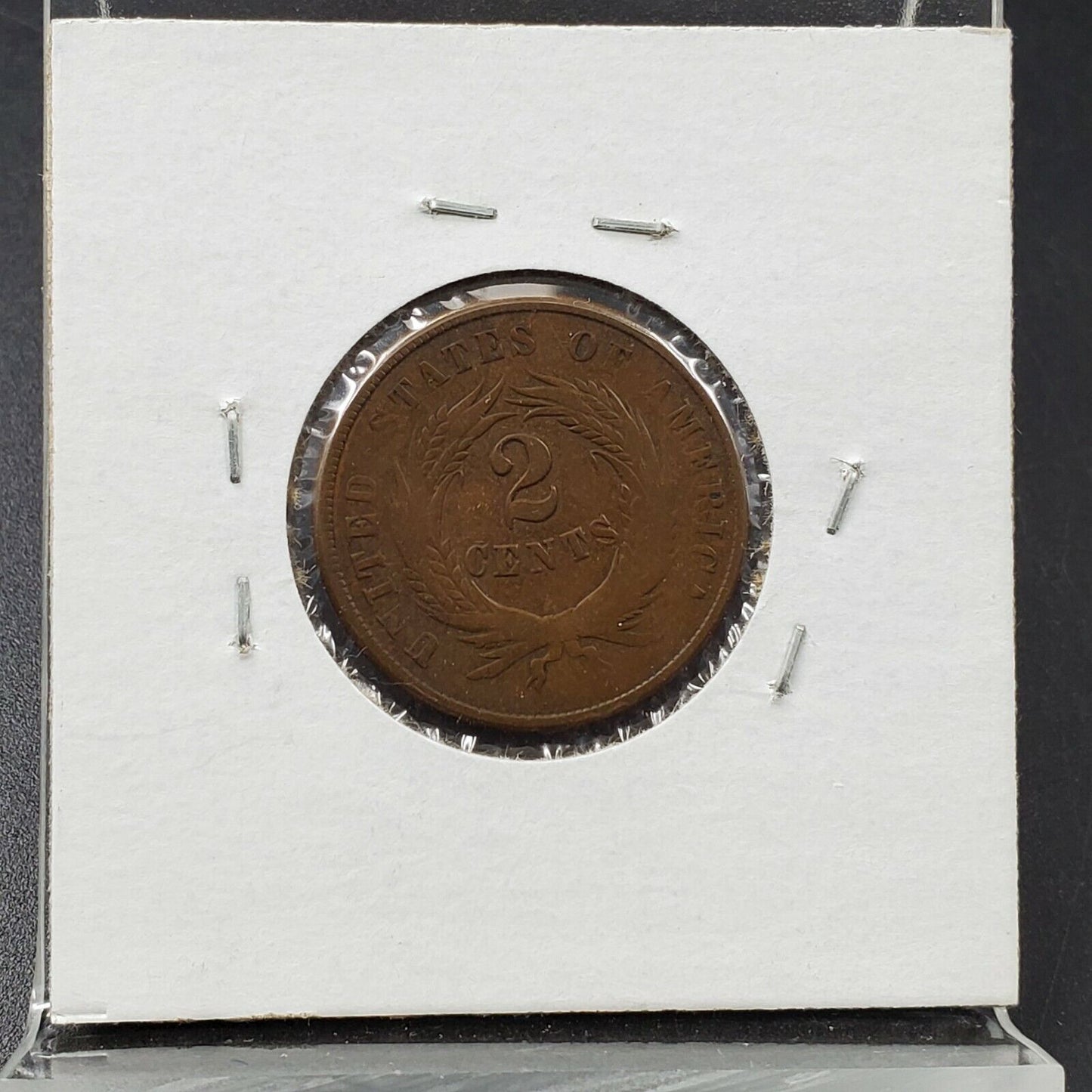 1865 2C Two Cent Copper Coin Piece Choice Good / VG Very Good