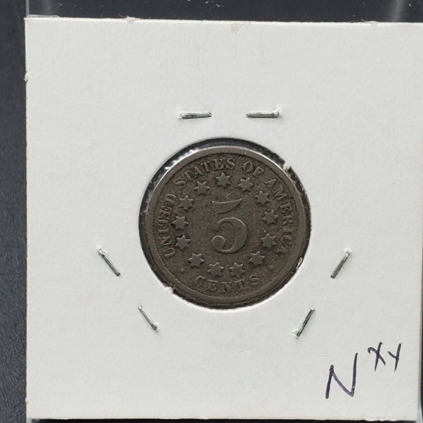 1868 5c Shield Nickel Coin Average Circulated AG About Good