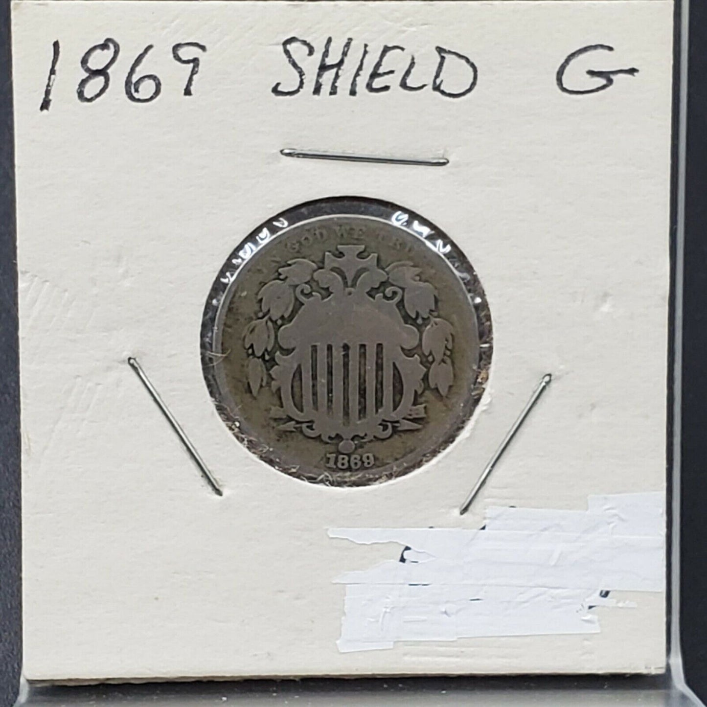 1869 5c Shield Nickel Coin Average Circulated Choice AG About Good Damage Free