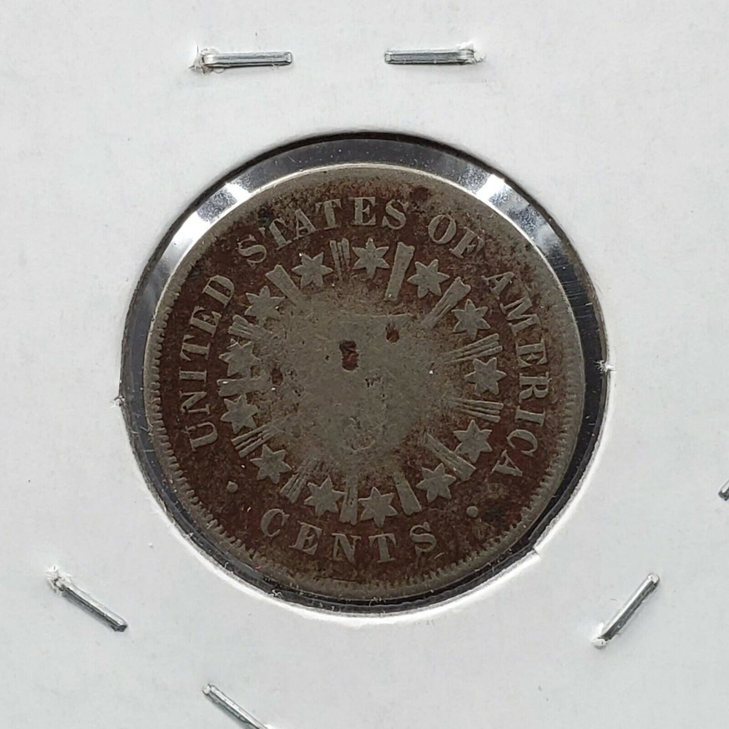 1867 5c Shield Nickel Coin Average Circulated AG Details ED