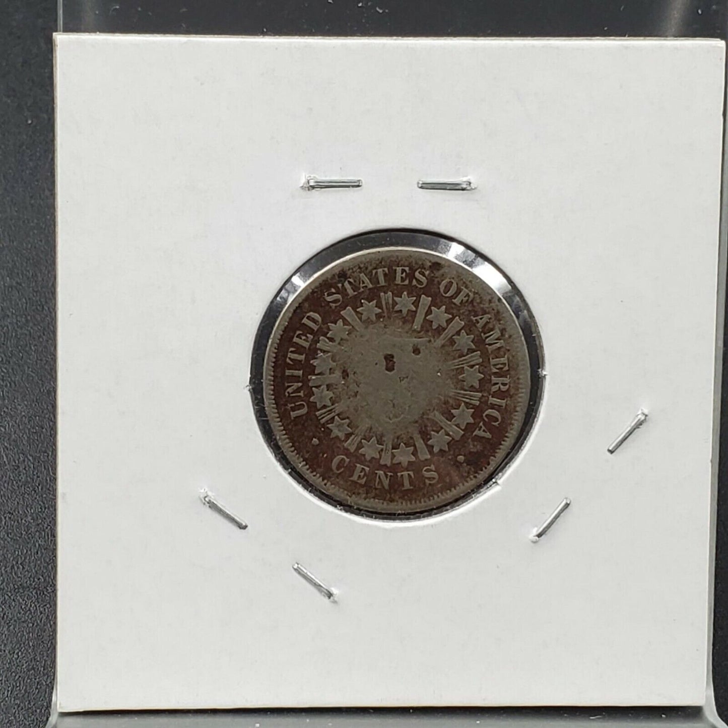 1867 5c Shield Nickel Coin Average Circulated AG Details ED