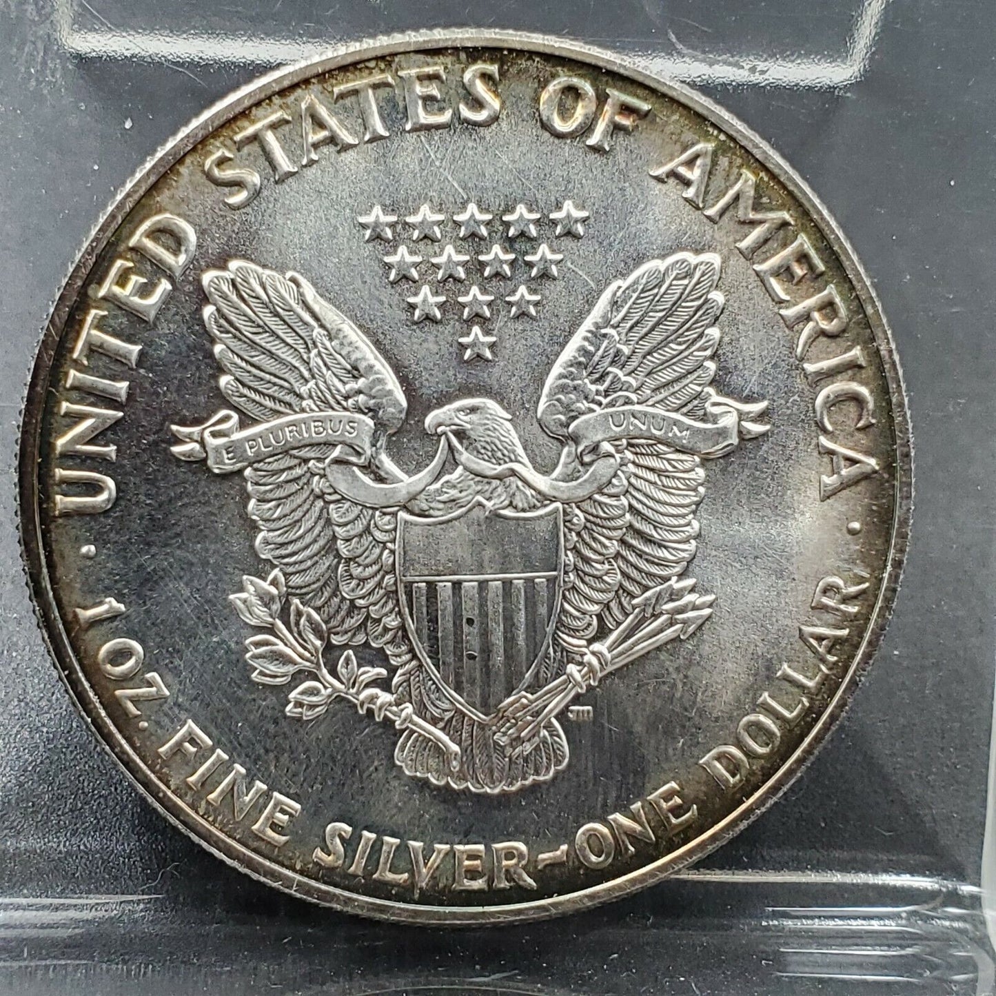 1990 1 OZ American Silver Eagle GEM BU Uncirculated .999 Neat Toning