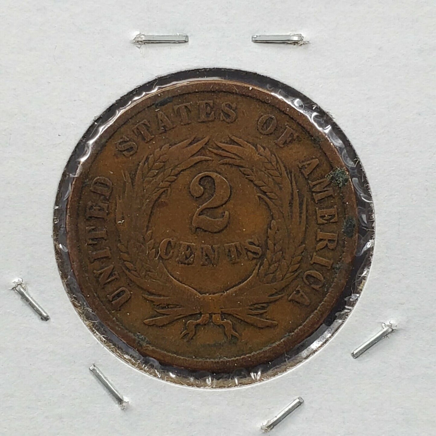 1868 2C Two Cent Copper Coin Piece VG Very Good Circulated