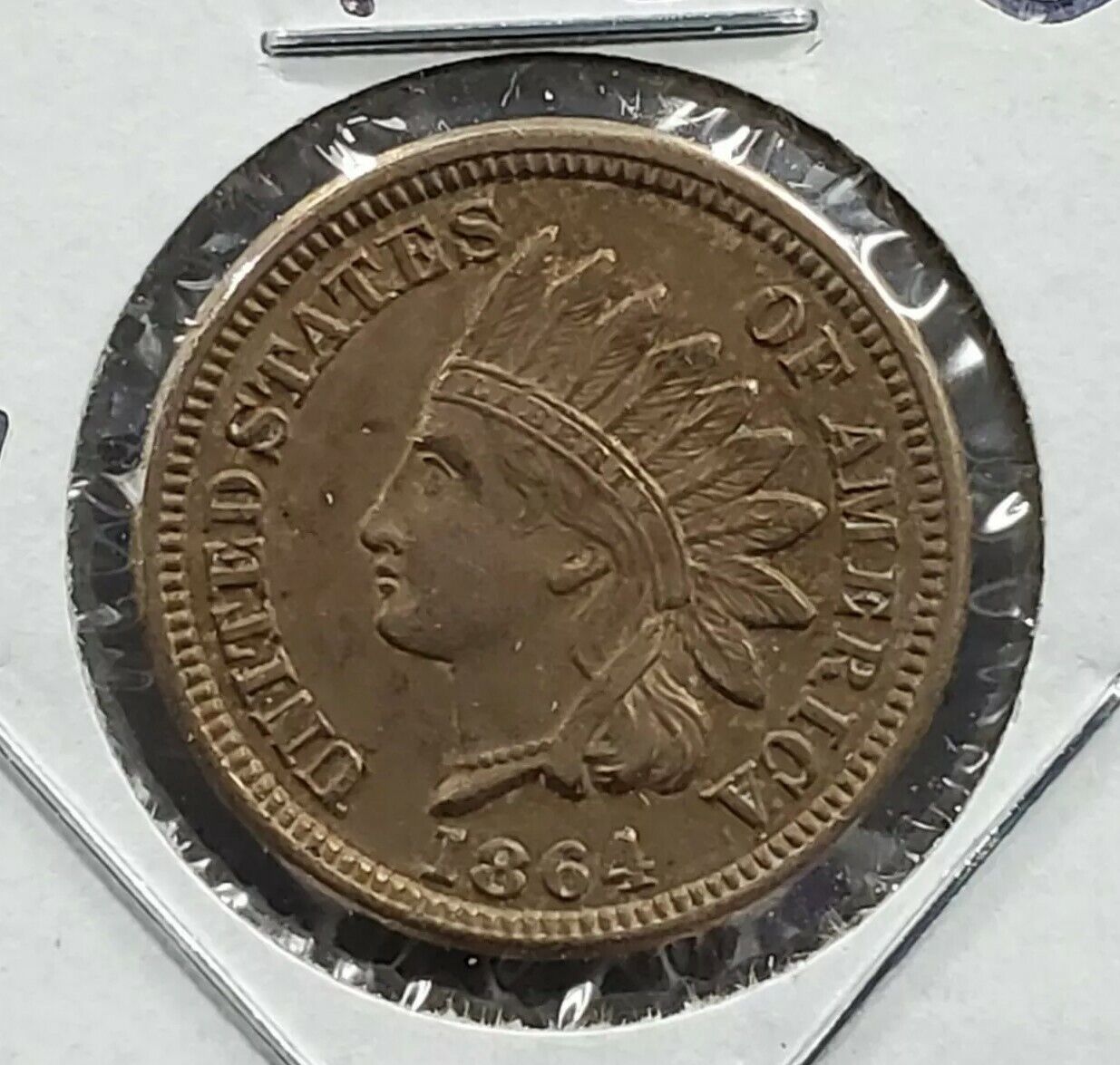 1864 Indian Head Cent Coin Copper Nickel Civil War Issue CHOICE AU ABOUT UNC