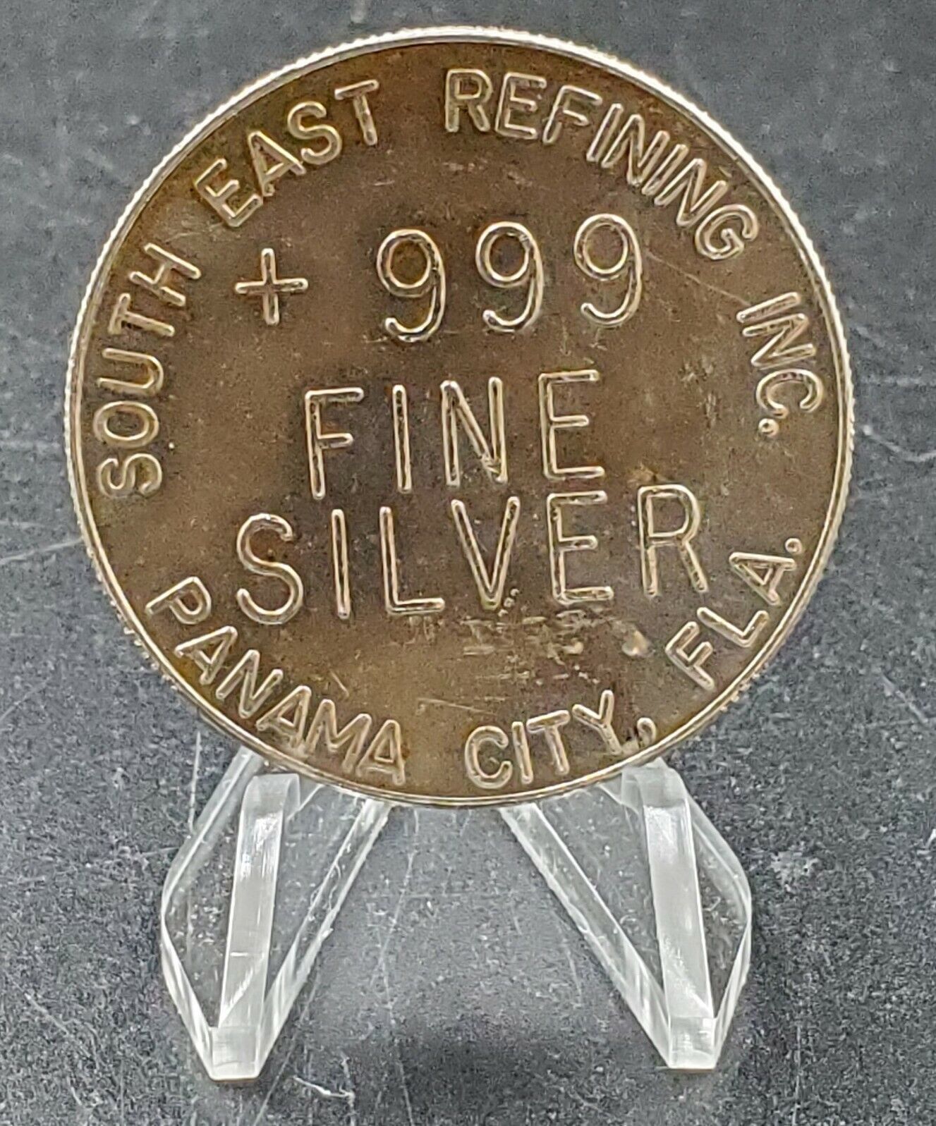 HCJ Refiners 1 TROY OZ .999 FINE SILVER Round BU Uncirculated NICE Toning Toner