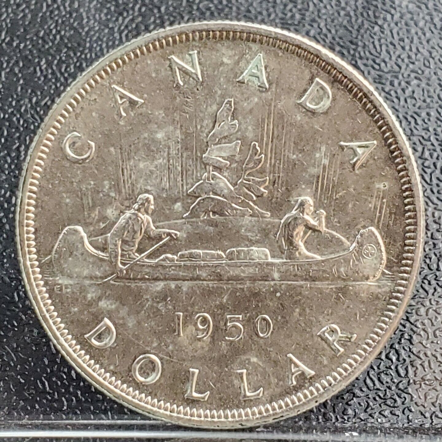 1950 Canada Silver Dollar - George VI - XF / AU Details Canoe Design REV