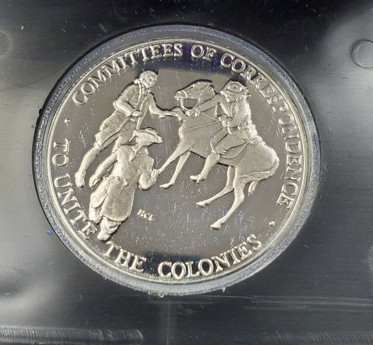 1973 Bicentennial Commemorative Sterling Silver Medal w/ Display Box