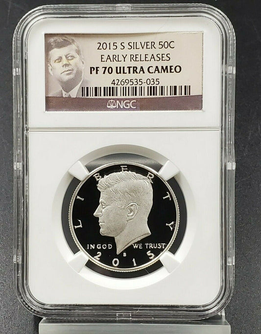 2015 S Kennedy Silver Half Dollar NGC PF70 UCAM DCAM EARLY RELEASES