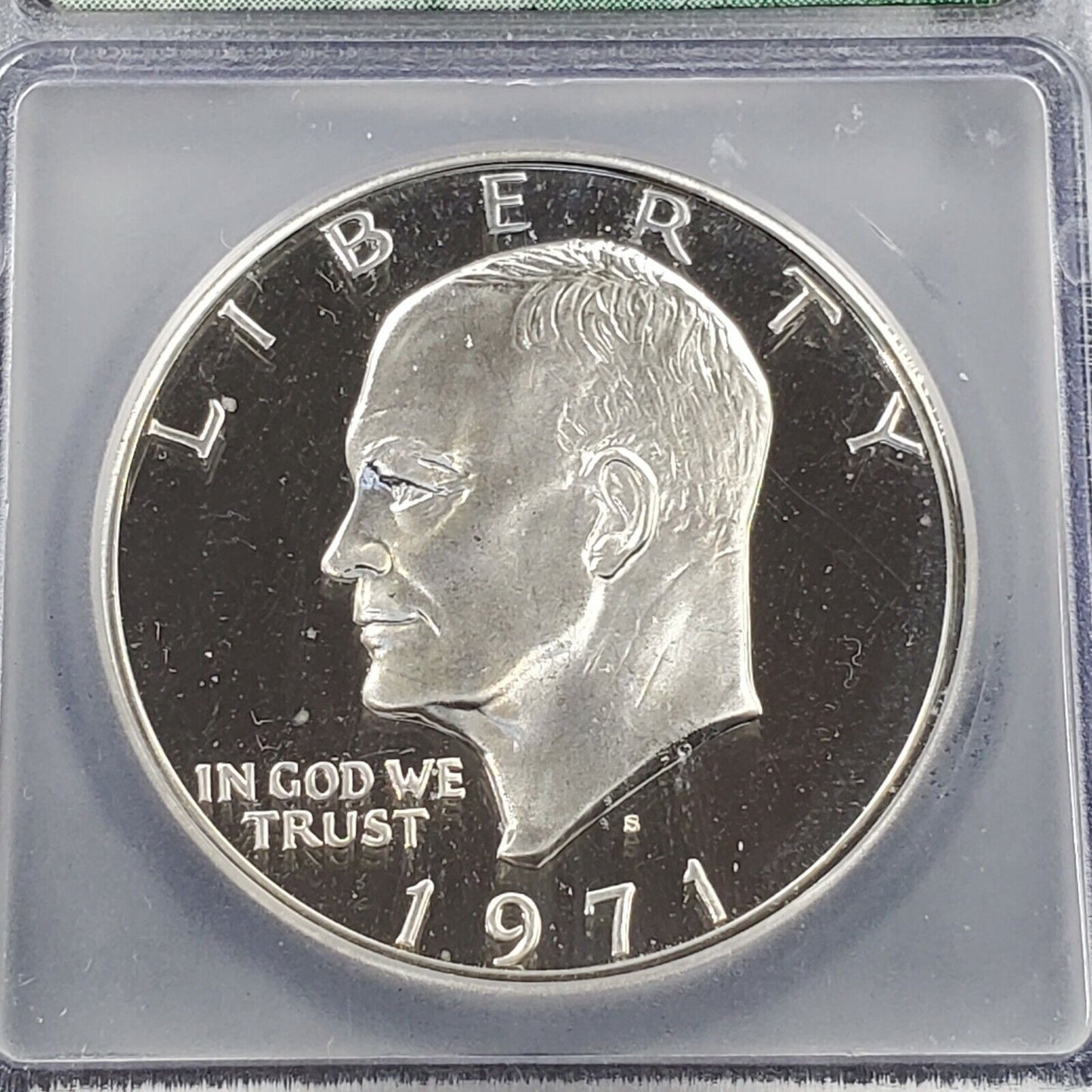 1971 S $1 Eisenhower Brown Ike 40% Silver PR69 DCAM ICG Not much toning