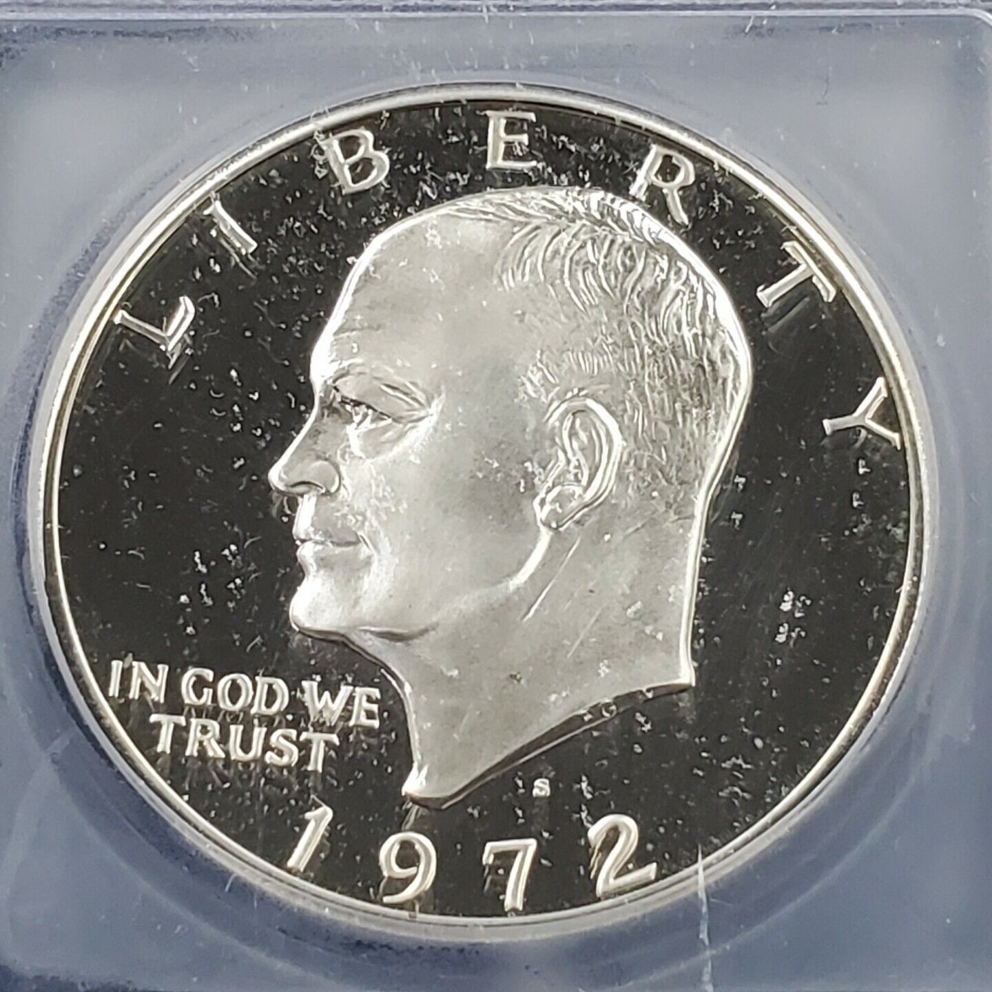 1972 S $1 Eisenhower Brown Ike 40% Silver PR69 DCAM ICG Not Much Toning Nice