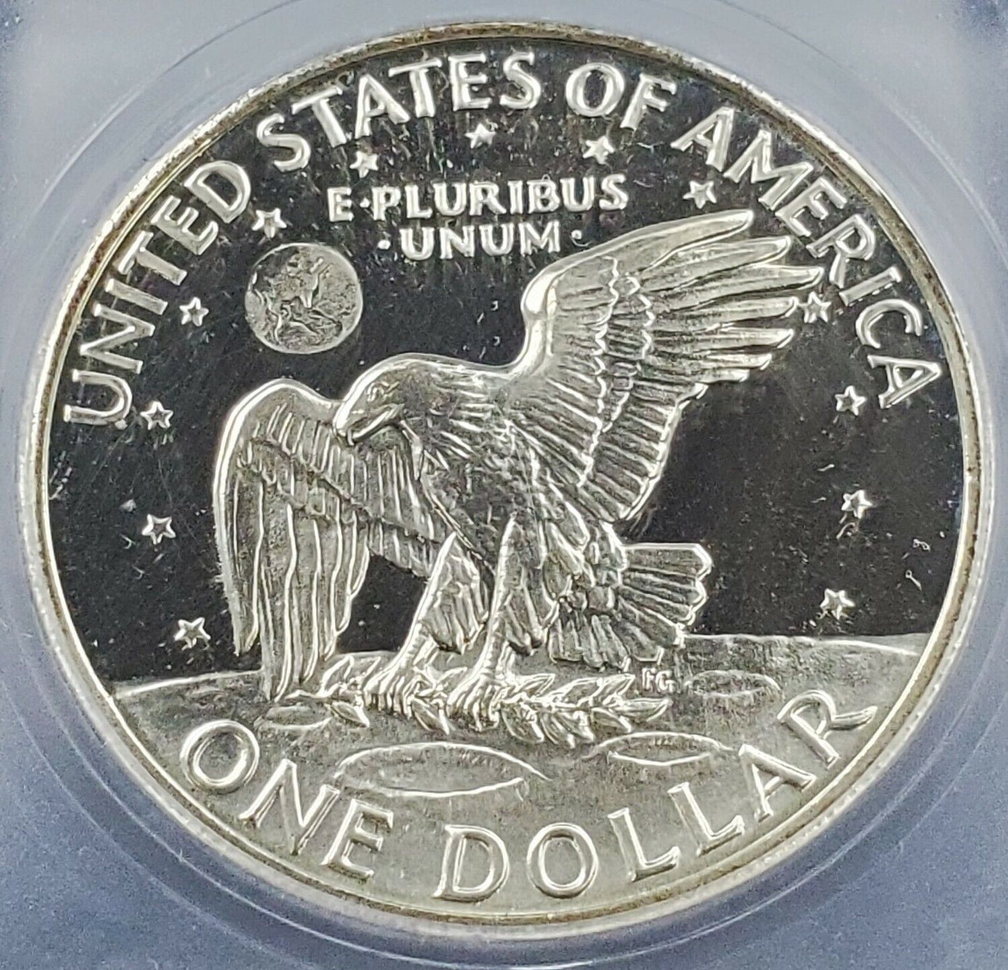 1972 S $1 Eisenhower Brown Ike 40% Silver PR69 DCAM ICG Used Slab