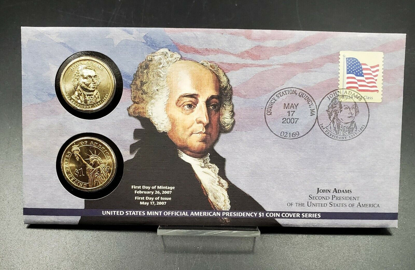 JOHN ADAMS Presidential Dollar P & D 2 coin Set First Day OGP
