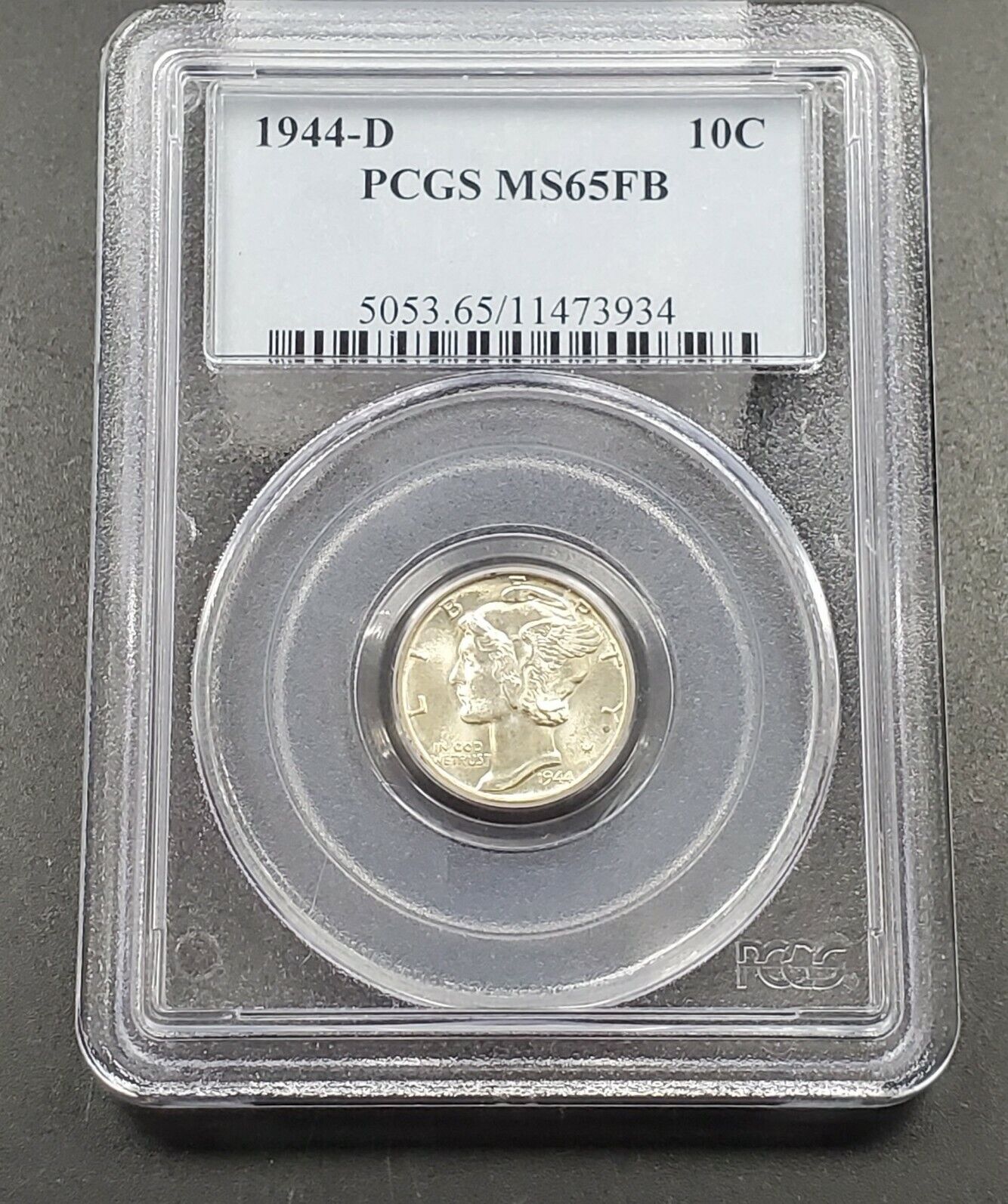 1944 D Mercury Silver Dime Coin PCGS MS65 FB Gem BU FSB Full Band